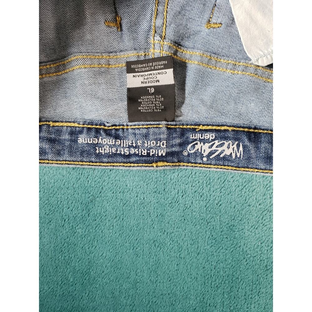 Mossimo Jeans Size 6 Long Women Blue Denim Stretch Pants Mid Rise Straight - Picture 5 of 12
